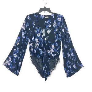 NWOT forties feel bodysuit blouse top XS